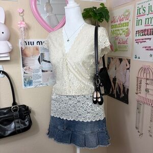 sheer white lace cabi blouse top